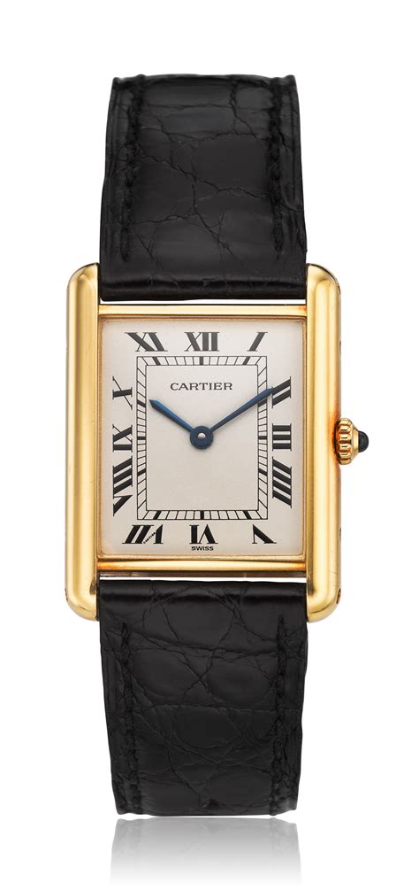 cartier mens gold watches|cartier 18k gold tank watch.